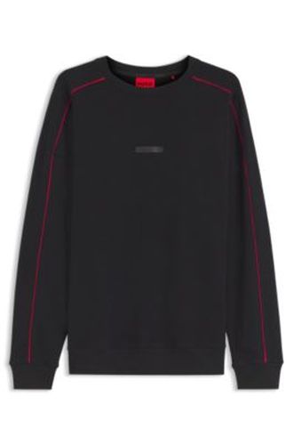 Sweat Relaxed en coton stretch avec passepoils contrastants - HUGO - Modalova
