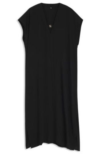 Caftan de plage à col V à effet froissé avec fermoir à monogramme Double B - Boss - Modalova