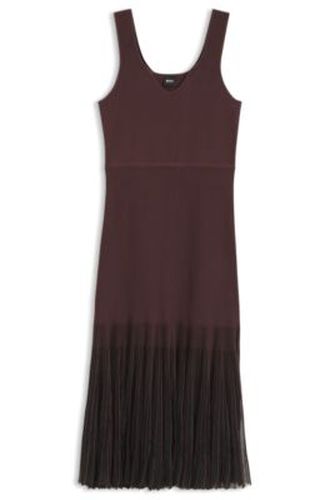 Robe en maille côtelée avec plis transparents - Boss - Modalova
