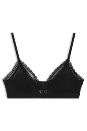 Soutien-gorge triangle en dentelle avec taille à logo - HUGO - Modalova