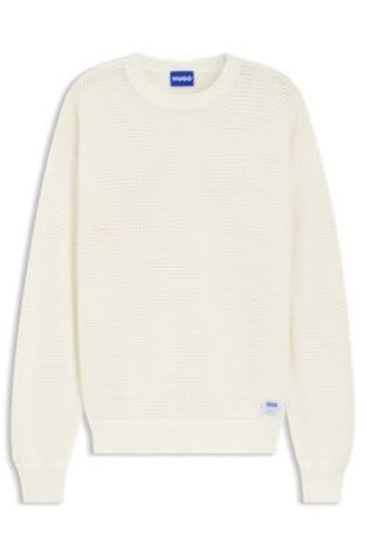 Pull en coton à maille perforée - HUGO - Modalova