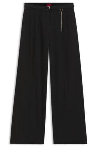 Pantalon à la coupe droite avec chaîne mousqueton ton or - HUGO - Modalova