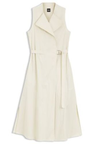 Robe portefeuille en coton stretch avec ceinture ajustable - Boss - Modalova