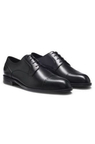 Chaussures derby en cuir à détails richelieu - Boss - Modalova