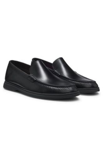 Mocassins en cuir avec logo en relief - Boss - Modalova