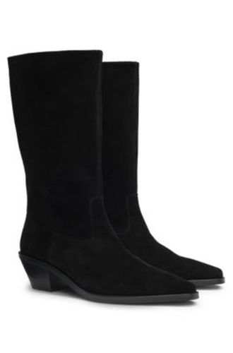Bottines en cuir suédé à talon cubain - Boss - Modalova