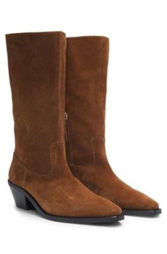 Bottines en cuir suédé à talon cubain - Boss - Modalova
