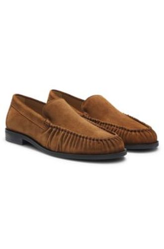 Mocassins en cuir suédé à détail froncé - Boss - Modalova