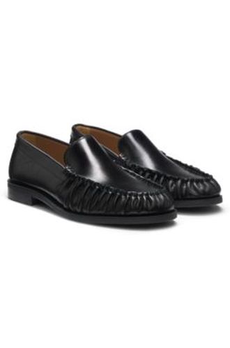 Mocassins en cuir à détails froncés - Boss - Modalova