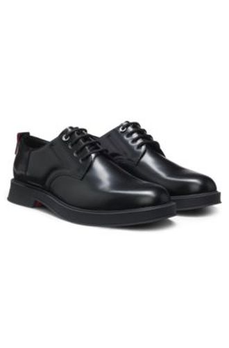 Chaussures derby en cuir à semelle extérieure en gomme - HUGO - Modalova