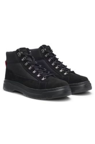 Bottines hybrides en cuir suédé et toile - HUGO - Modalova