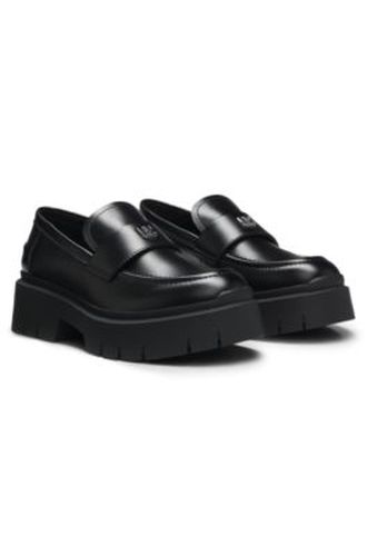 Mocassins en similicuir à logo revisité - HUGO - Modalova