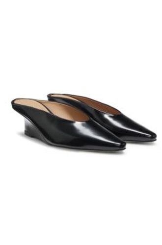 Mules en cuir à talon compensé - Boss - Modalova