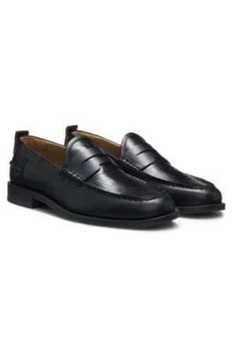 Mocassins en cuir avec vamp en crocodile - HUGO - Modalova