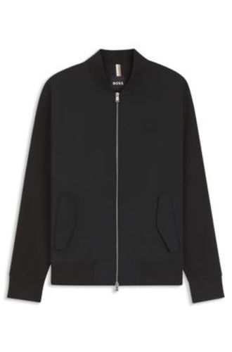 Sweat zippé en coton mercerisé avec monogramme Double B - Boss - Modalova