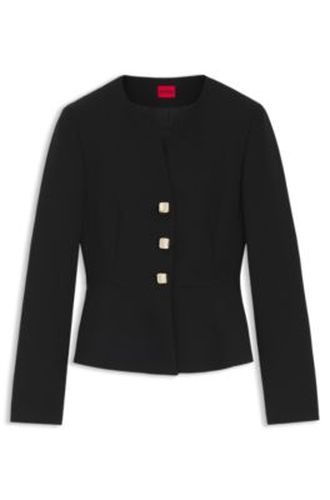 Veste Regular en tissu crêpe avec ourlet peplum - HUGO - Modalova
