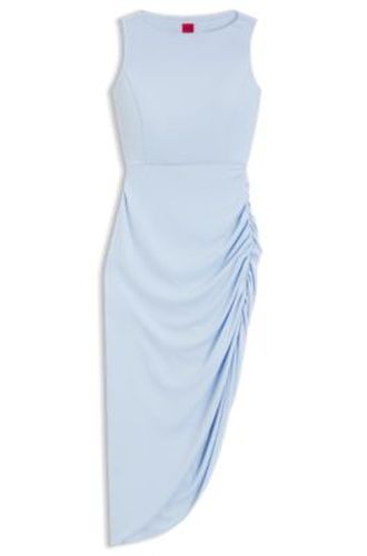 Robe en crêpe avec ourlet asymétrique froncé - HUGO - Modalova