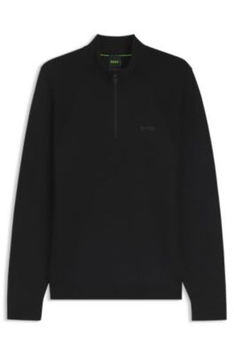 Pull en coton mélangé avec encolure zippée - Boss - Modalova