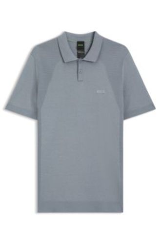 Polo en maille de coton mélangé avec Structure bodymapping - Boss - Modalova