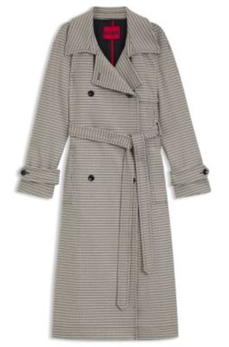 Trench pied-de-poule avec ceinture - HUGO - Modalova