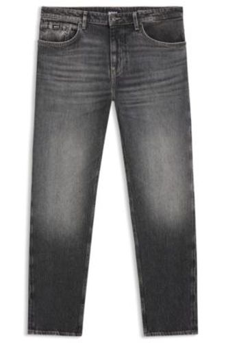 Jean Regular Maine en denim stretch noir - Boss - Modalova
