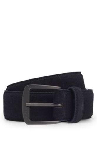 Ceinture en cuir suédé italien avec boucle couleur acier - Boss - Modalova