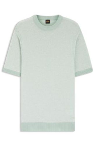 T-shirt en maille en coton mélangé - Boss - Modalova