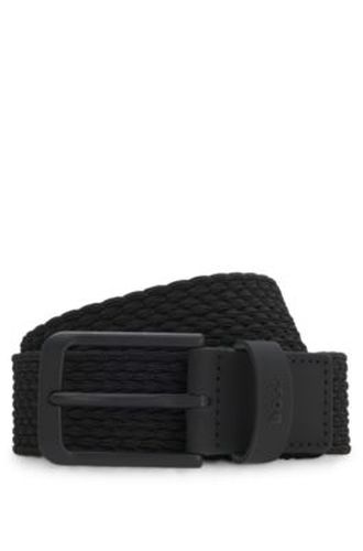 Ceinture tressée avec finitions cuir et détail logo - Boss - Modalova