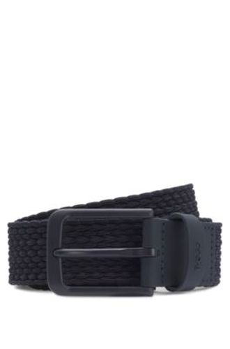 Ceinture tressée avec finitions cuir et détail logo - Boss - Modalova