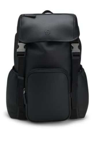 Sac à dos en cuir italien à monogramme Double B - Boss - Modalova
