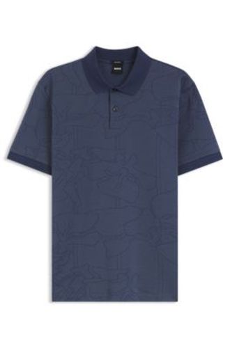 Polo en coton à motif jacquard - Boss - Modalova