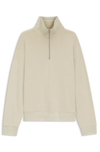 Sweat en coton à fermeture éclair courte - Boss - Modalova