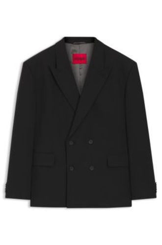 Veste de costume croisé en twill de laine mélangée - HUGO - Modalova