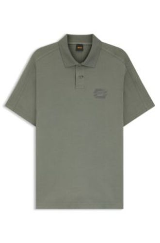 Polo coupe décontractée en coton interlock avec logo artistique - Boss - Modalova