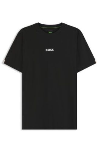 Active T-shirt Slim Fit à rayures en jacquard avec logo imprimé - Boss - Modalova