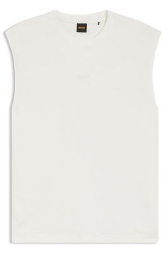 T-shirt sans manches en coton stretch avec effet flammé - Boss - Modalova
