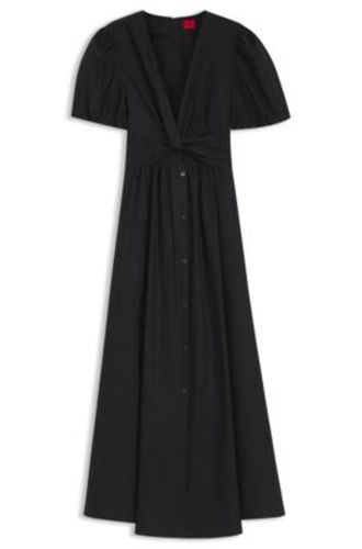 Robe longue en coton avec devant torsadé - HUGO - Modalova