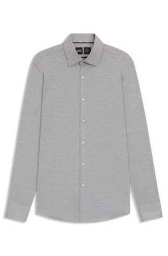 Chemise Slim en flanelle stretch brossée et performante - Boss - Modalova