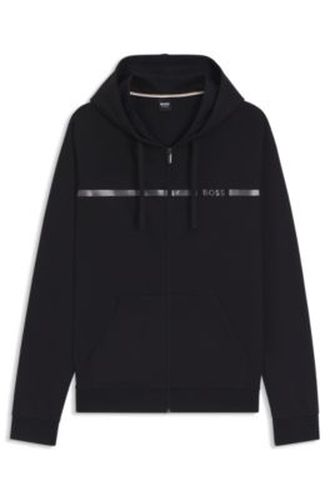 Veste en molleton de coton à logo et rayure - Boss - Modalova