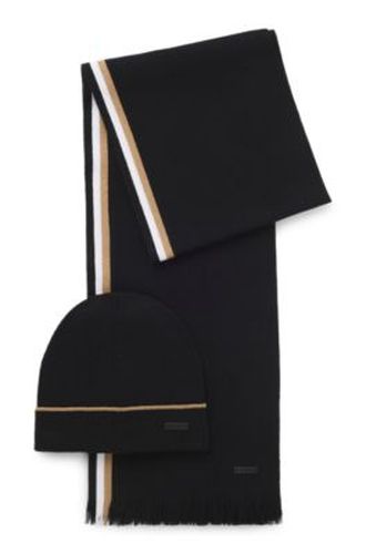 Coffret cadeau bonnet et écharpe à rayures - Boss - Modalova