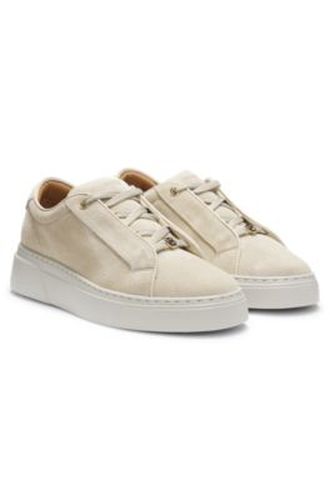 Baskets en cuir suédé à semelle compensée invisible - Boss - Modalova