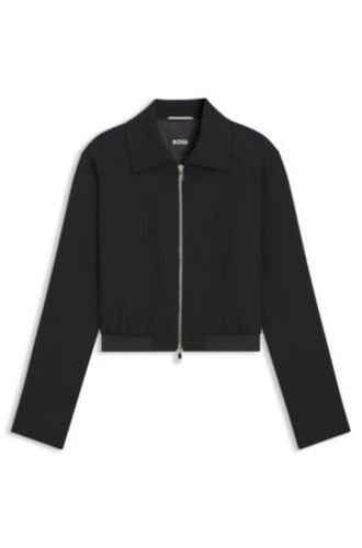 Veste Regular Fit zippée en tissu crêpe - Boss - Modalova