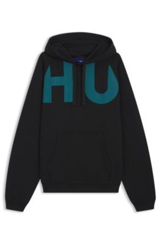 Sweat à capuche en molleton de coton avec logo imprimé - HUGO - Modalova