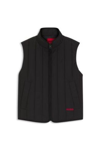 Gilet à matelassage vertical avec détail de logo - HUGO - Modalova