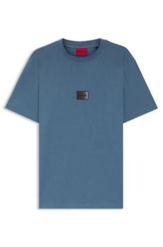 T-shirt en jersey de coton avec étiquette logotée dégradée - HUGO - Modalova