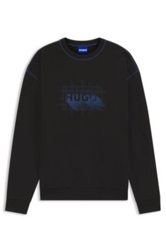 Sweat en molleton de coton avec surpiqûres contrastantes - HUGO - Modalova