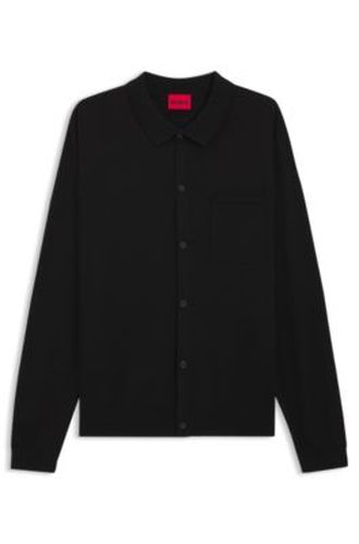 Veste en maille Regular avec finitions côtelées - HUGO - Modalova