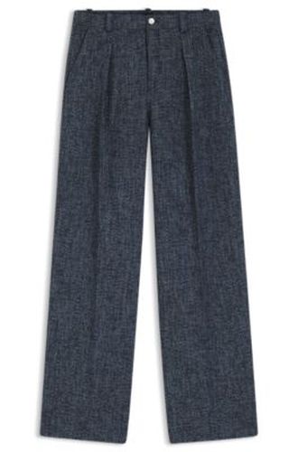 Pantalon Wide en tweed stretch - Boss - Modalova