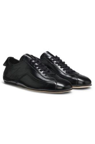 Baskets en cuir nappa avec logo en relief - Boss - Modalova