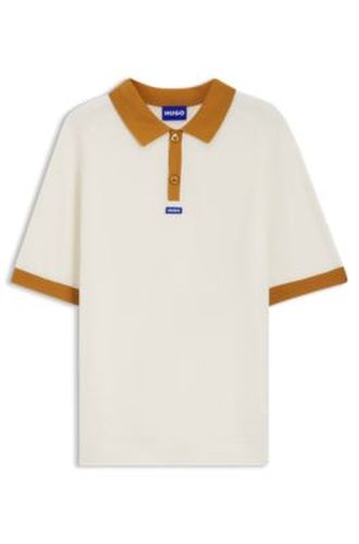 Polo en coton à la structure gaufrée avec finitions contrastantes - HUGO - Modalova